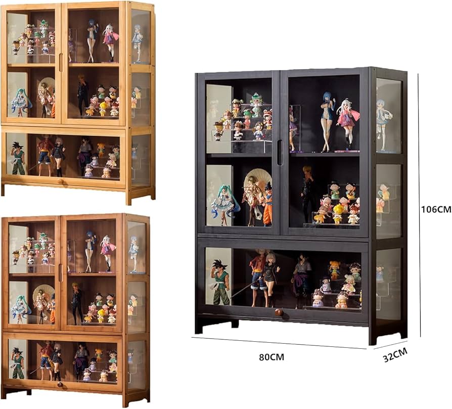 Amazon.co.jp: AWdfcxm和風 ディスプレイケース 天然竹フレーム